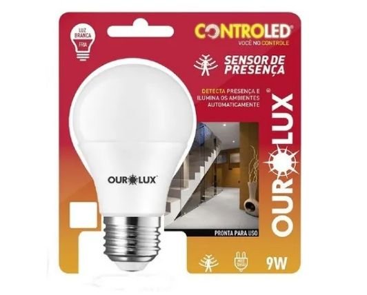 LAMPADA SENSOR LUMINOSIDADE 9W 6500K CONTROLED OUROLUX Akrosul