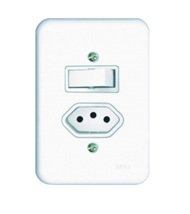 INTERRUPTOR 1 TECLA C/ TOMADA  POLLAR BRANCO RADIAL 1901118