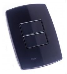 INTERRUPTOR 2 TECLAS SIMPLES PEROLA NEGRA RADIAL 1804003