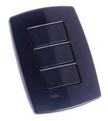 INTERRUPTOR 3 TECLAS SIMPLES PEROLA NEGRA RADIAL 1804004