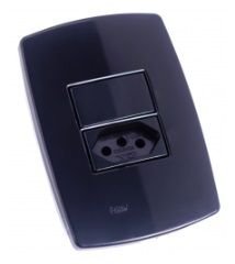 INTERRUPTOR 1 TEC SIMP + TOM 10A PEROLA NEGRA RADIAL 1804121