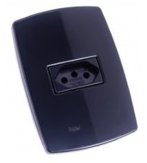 TOMADA 2P + T 10A PEROLA NEGRA RADIAL 1804113