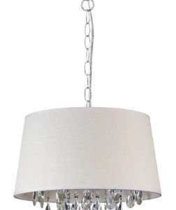 LUMINARIA PENDENTE  PANAMA 34X40 3XE27 C/CRISTAIS TRANS LLUM