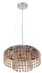 LUMINARIA PENDENTE MILANO CRIST RD 30XH11CM AMBAR 6LAMP LLUM