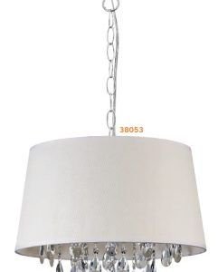 LUMINARIA PENDENTE  PANAMA 34X40 3XE27 C/CRISTAIS AMBAR LLUM