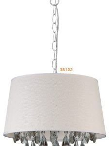 LUMINARIA PENDENTE  PANAMA 34X40 3XE27 C/CRISTAIS FUME LLUM