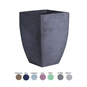 VASO QUADRADO MODERNO 30 X 50 PRETO UNIAO U3334P