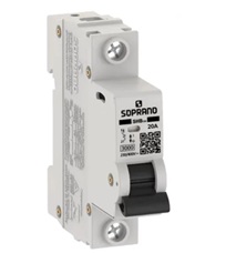 DISJUNTOR K32A 1P X 20A  BRANCO  SOPRANO