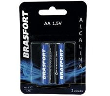 PILHA ALCALINA AA 1,5V CARTELA C/2 BRASFORT B.6301