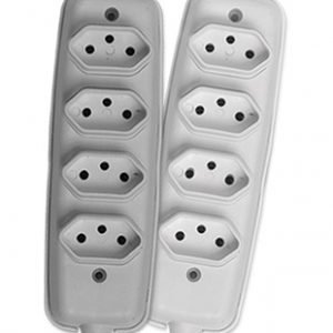 TOMADA EM BARRA QUADRUPLA 2P+T (10A) BRANCA ILUMI 26340