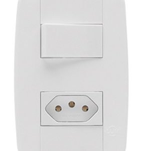 INTERRUPTOR 1 TECLA SIMPLES + TOMADA 10A LEV ILUMI I.87200