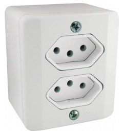 TOMADA DUPLA SEPARADA  20A  BRANCA  S/X  RADIAL   R02215B