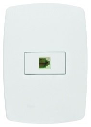TOMADA TELEF. RJ11 4VIAS PEROLA RADIAL R403002