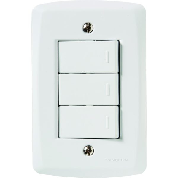 CJ 3 INTERRUPTORES PARALELOS 10A/250V LUX2 TRAMONTINA 145078