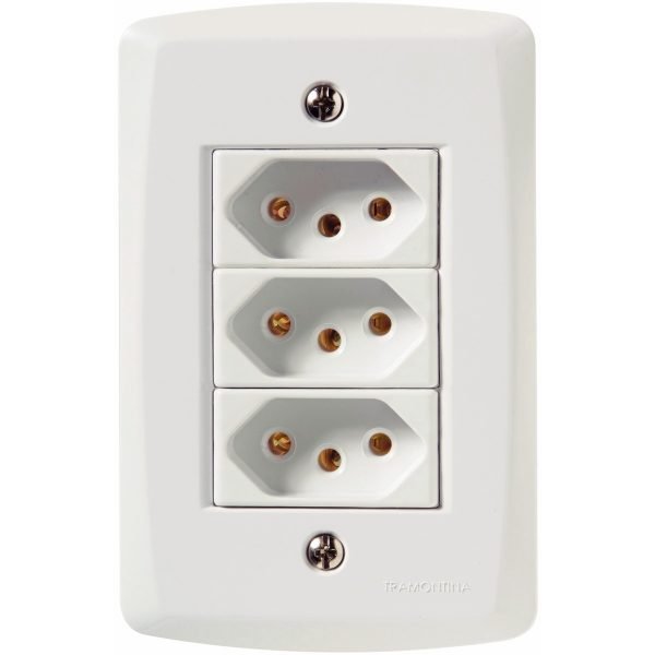 CJ 3 TOMADAS 2P+T 20A/250V LUX2 BR TRAMO T145079