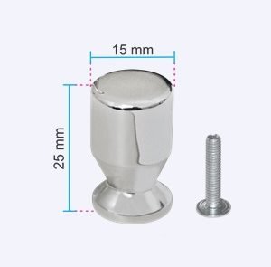 PUXADOR UNIFURO 5/8 ROSCA M4 CROMADO AKROSUL