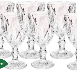 COPO DE VIDRO DIAMANTE TRANSPARENTE (JG C/6) SK20001 SAKES