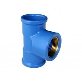 TEE AZUL C/BUCHA LATAO 25MM X 3/4  FORTLEV