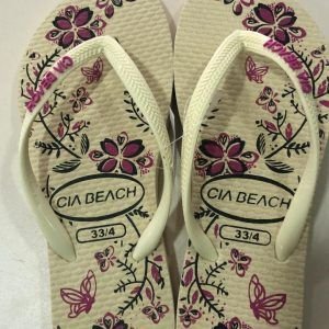 SANDALIA CIA BEACH  FLORES BEGE   33/34    WK06