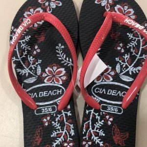 SANDALIA CIA BEACH  FLORES PRETO   35/36    WK06