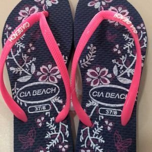 SANDALIA CIA BEACH  FLORES AZUL   37/38    WK06
