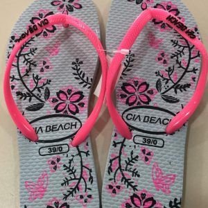 SANDALIA CIA BEACH  FLORES BRANCO   39/40    WK06