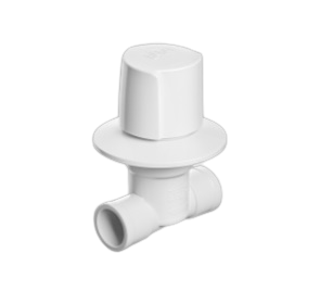 REGISTRO PVC FACILITA 25 MM BRANCO C/ CANOPLA HERC
