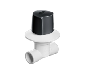 REGISTRO PVC FACILITA 25 MM BRANCO/PRETO C/ CANOPLA HERC