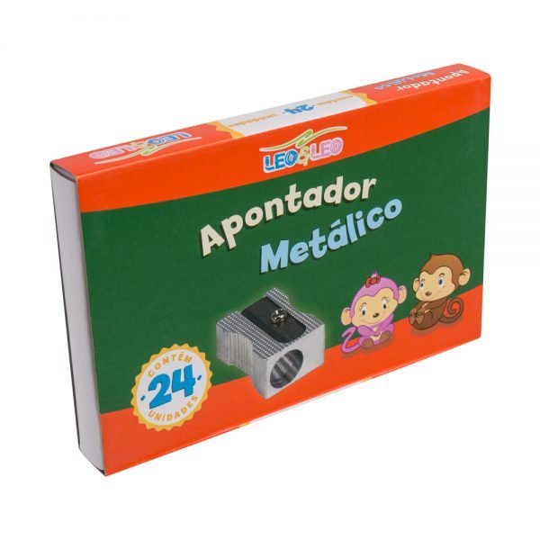 APONTADOR METALICO SIMPLES RETANG  CX C/24 UNID LEOELEO 4209