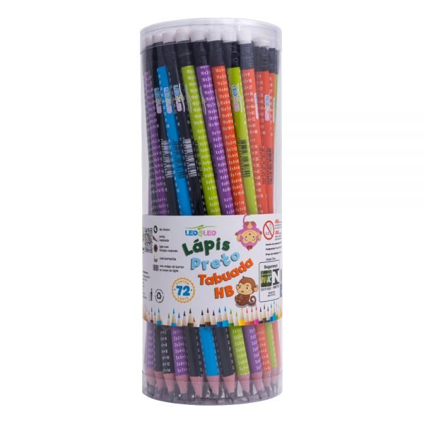 LAPIS GRAFITE HB TABUADA C/BORRACHA 72UN LEOELEO 4384