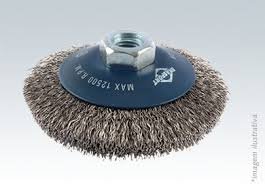 ESCOVA DE ACO CONCOVADA  4  X M14 X  3/4  BRASFORT B.7253