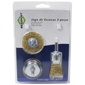 ESCOVA ACO ( KIT C/ 3 PCS ) BRASFORT 7269