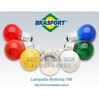 LAMPADA BOLINHA 7W 220V AMBAR BRASF B.8472##