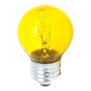 LAMPADA BOLINHA 15 W 127V AMARELA BRASFO B.8479