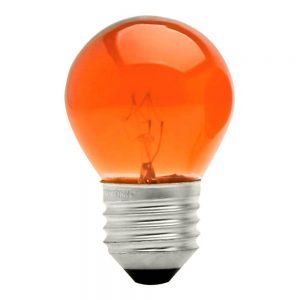 LAMPADA BOLINHA 15 W 127V LARANJA BRASFO B.8482