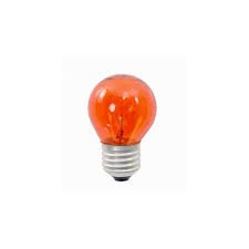 LAMPADA BOLINHA 15 W 220V LARANJA BRASFO B.8490