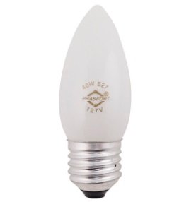 LAMPADA VELA LISA 40W  220 V  E27  CLARA  BRASFORT  B.8510