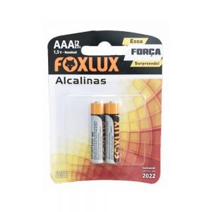 PILHA ALCALINA AA PEQUENA CARTELA C/2 FOXLUX FX9502