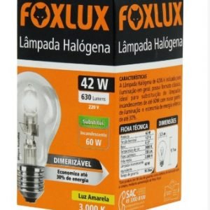LAMPADA HALOGENA CLARA 42W 220V FOXLUX HC42.2