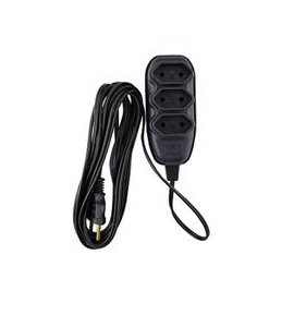 EXTENSAO PP CHATO 2 VIAS  5MT  10A PRETA ILUMI I.16951