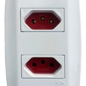 TOMADA DUPLA 20A  C/TAMPA VERM.SLIM ILUM I.80122