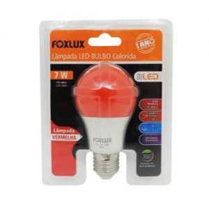 LAMPADA LED BULBO 7W VERMELHA BIV. FOX LED9082