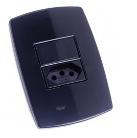 INTERRUPTOR 1 TEC SIMP + TOM 20A PEROLA NEGRA RADIAL 1804221