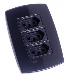 TOMADA TRIPLA 2P + T 20A PEROLA NEGRA RADIAL 1804218