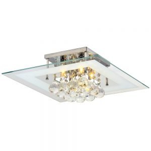 PLAFON DE CRISTAL QUADRADO ROMA BRANCO STARTEC