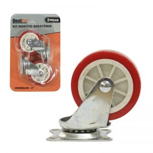 RODIZIO GIRATORIO VERMELHO 3 KIT 2PCS BESTFER BFH1904