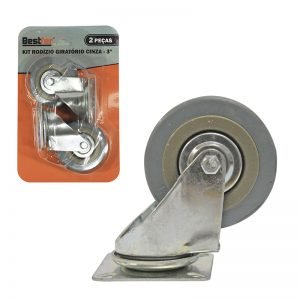 RODIZIO GIRATORIO CINZA 3 KIT 2PCS BESTFER BFH1909