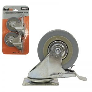 RODIZIO CINZA C/FREIO3 KIT 2PCS BESTFER BFH1911