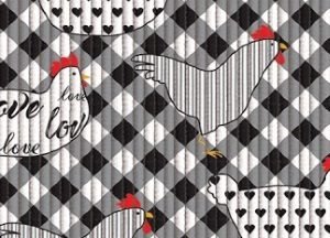 TAPETE TROPICAL  GALINHA LOVE    0,43 X 1,30 MT  KAPAZI