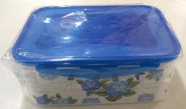 POTE PLASTICO RETANGULAR DECORADO C/ 5 BLESSED KC40798